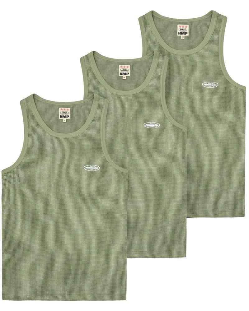 Corteiz HMP Essentials Tank Top (3 Pack) - Olive