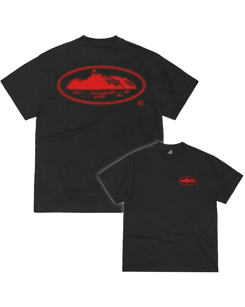 Corteiz Halftone Island Tee - Black/Red