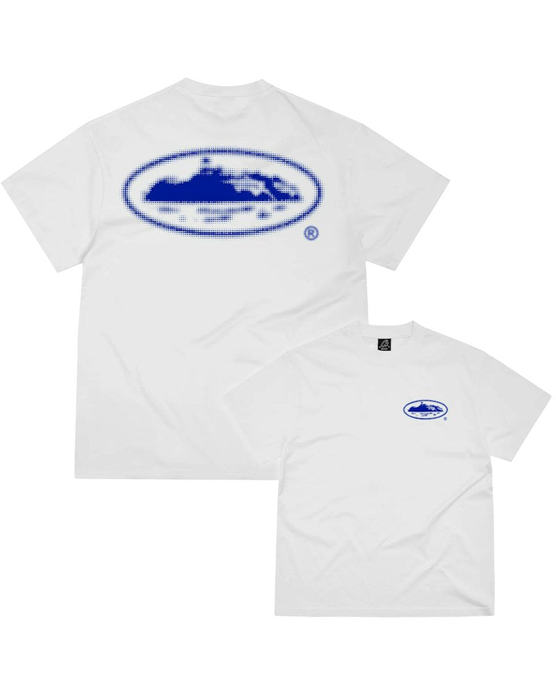 Corteiz Halftone Island Tee - White/Blue