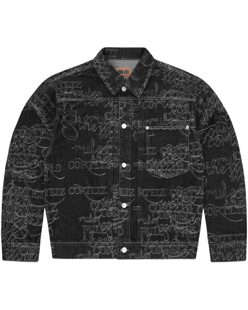 Corteiz Handwritten Denim Trucker - Black