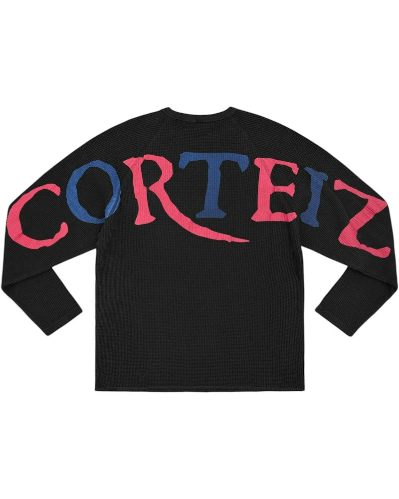 Corteiz Herald Waffle Thermal Shirt - Black