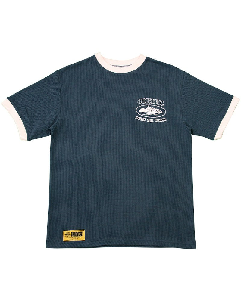 Corteiz Insignia Waffle Cuff T-shirt - Navy