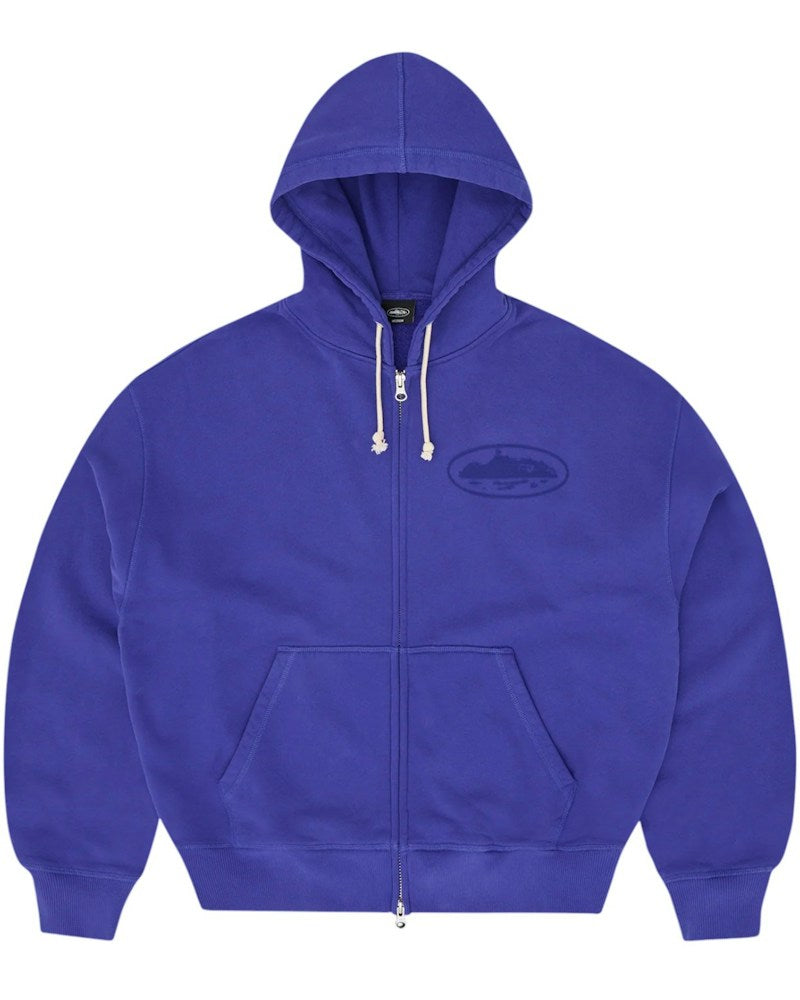 Corteiz Island Knockout Zip Hoodie - Indigo Blue