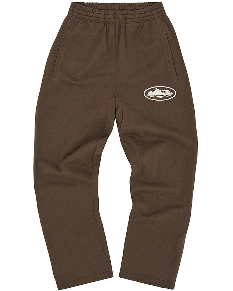 Corteiz Island Puff Print Open Hem Pant - Brown