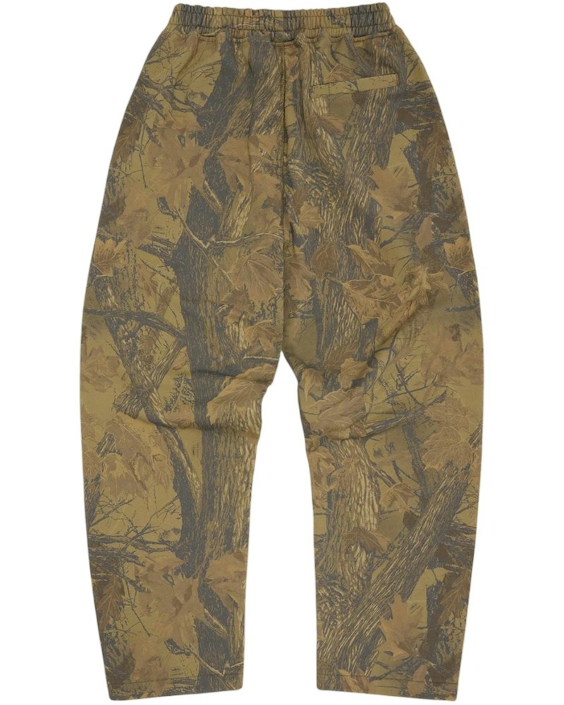 Corteiz Island Puff Print Open Hem Sweatpant - Forest Camo