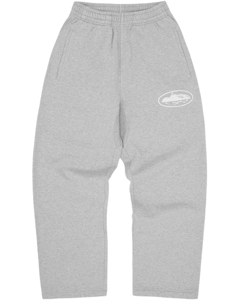 Corteiz Island Puff Print Open Hem Sweatpant - Heather Grey