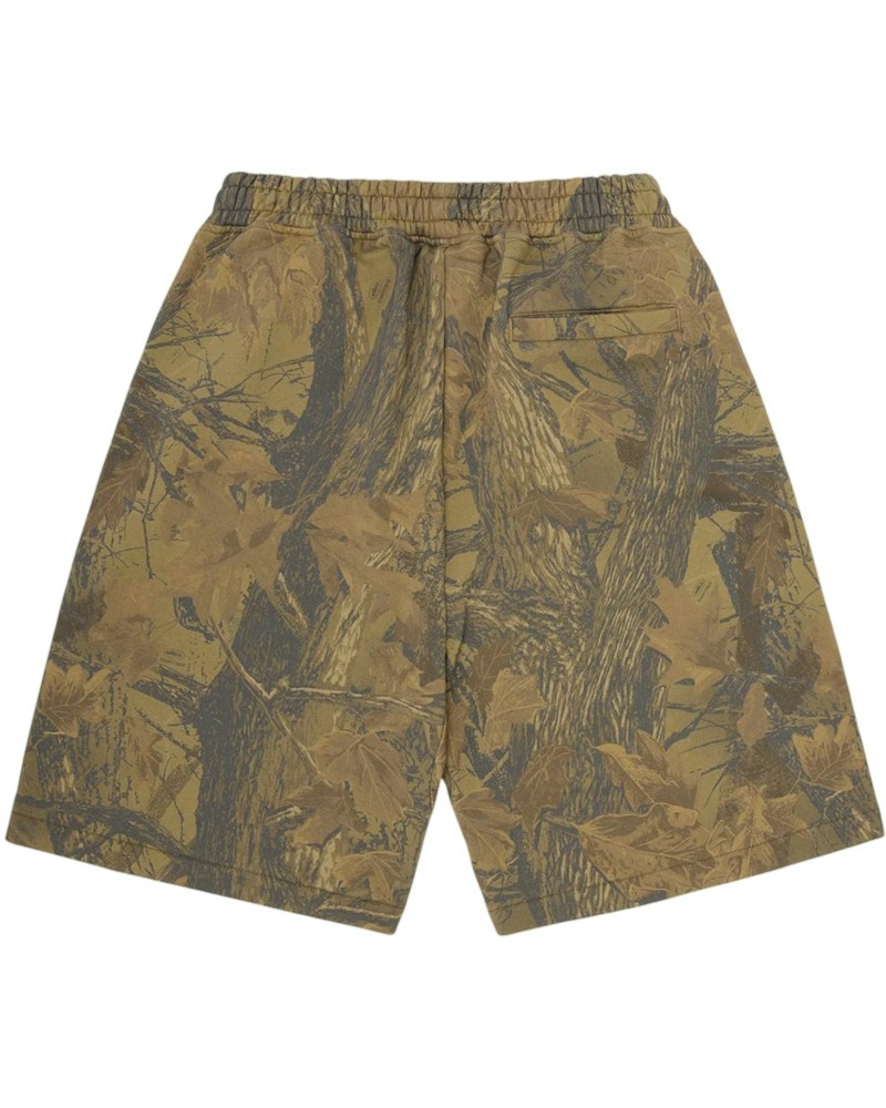 Corteiz Island Puff Print Sweatshort - Forest Camo