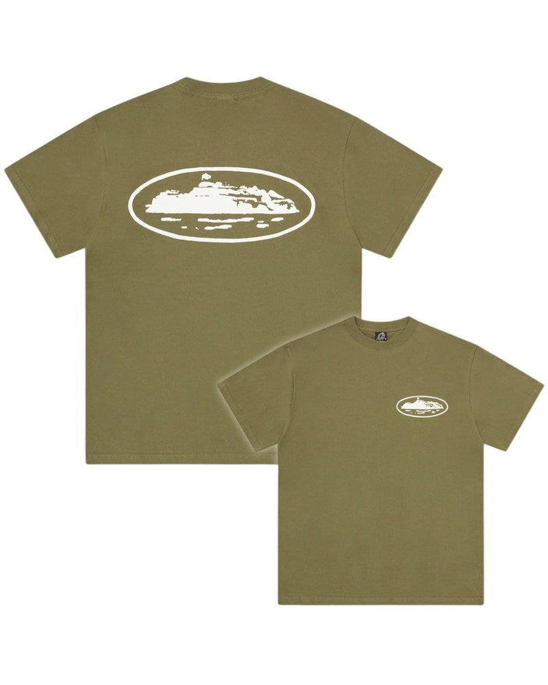 Corteiz Island Puff Print Tee - Olive