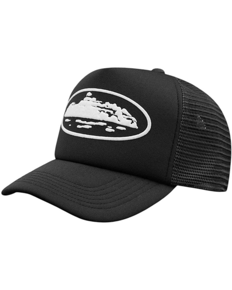 Corteiz Island Puff Print Trucker Hat - Black