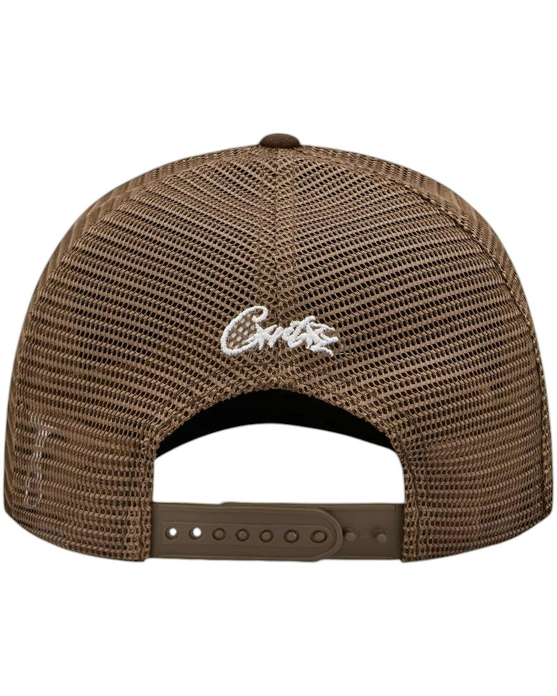 Corteiz Island Puff Print Trucker Hat - Brown