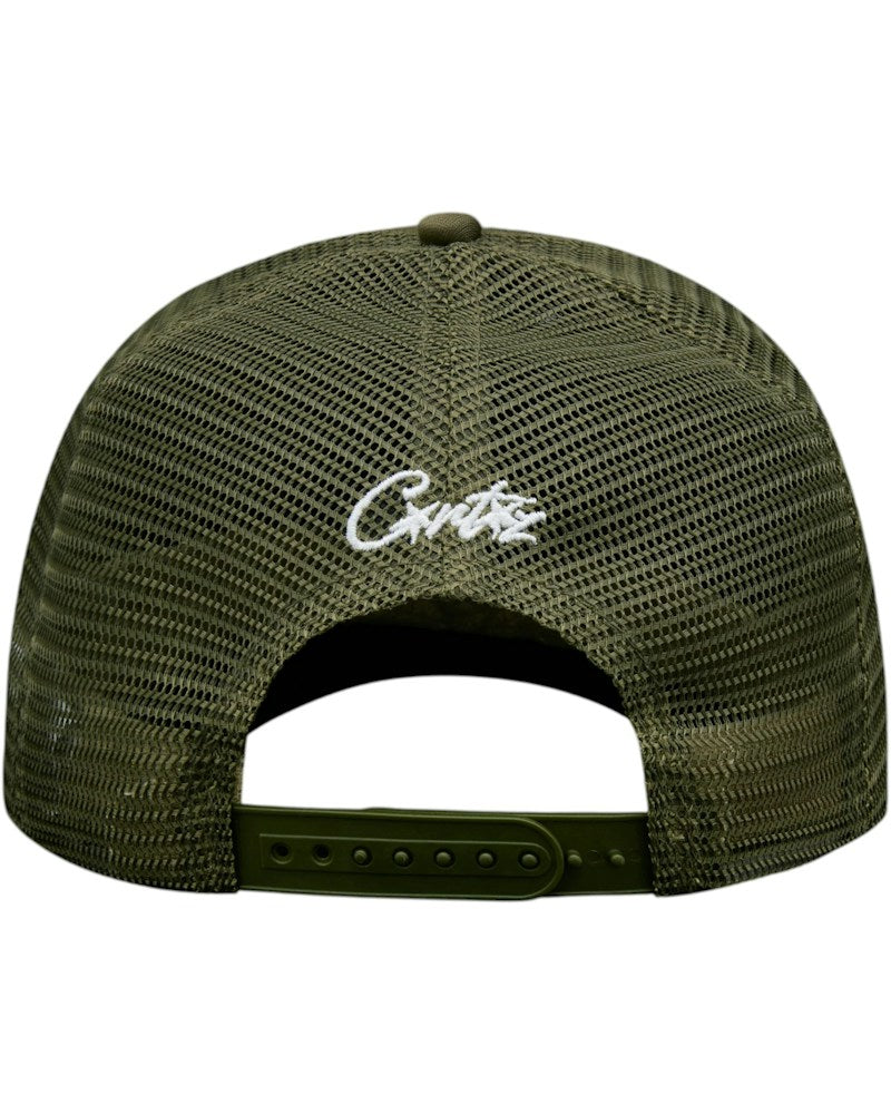 Corteiz Island Puff Print Trucker Hat - Olive