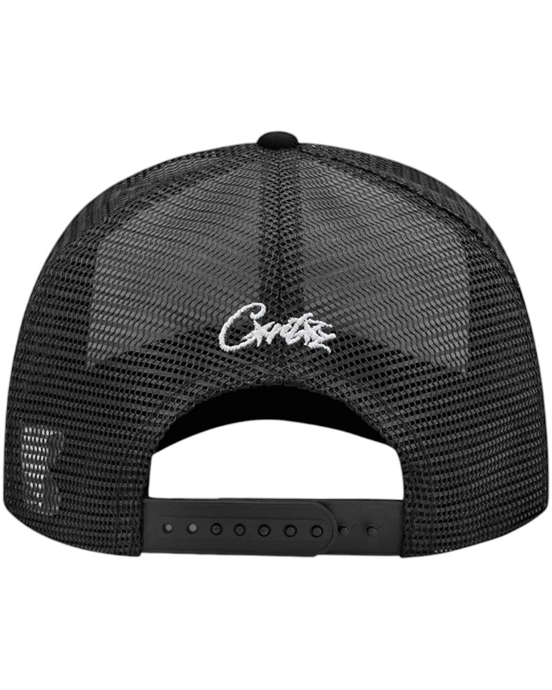Corteiz Island Puff Print Trucker Hat - White/Black