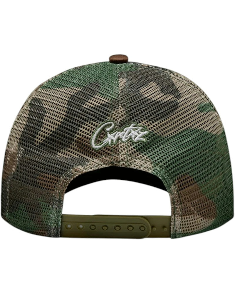 Corteiz Island Puff Print Trucker Hat - Woodland Camo