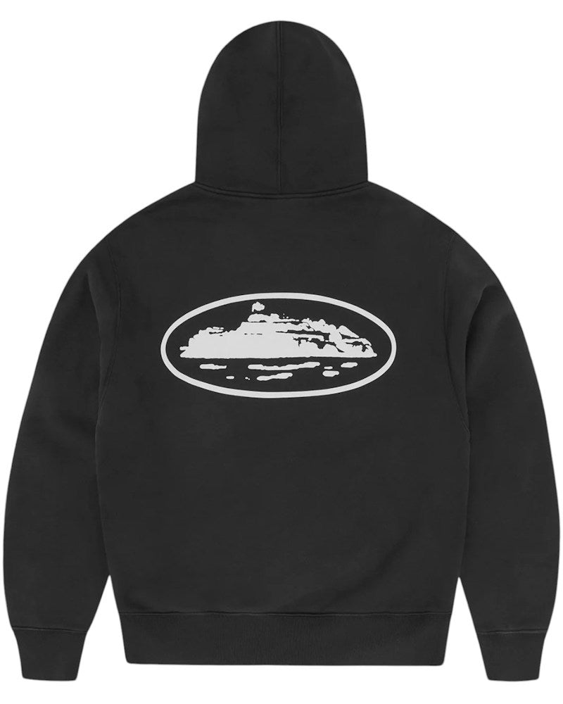 Corteiz Island Puff Print Zip Hoodie - Black