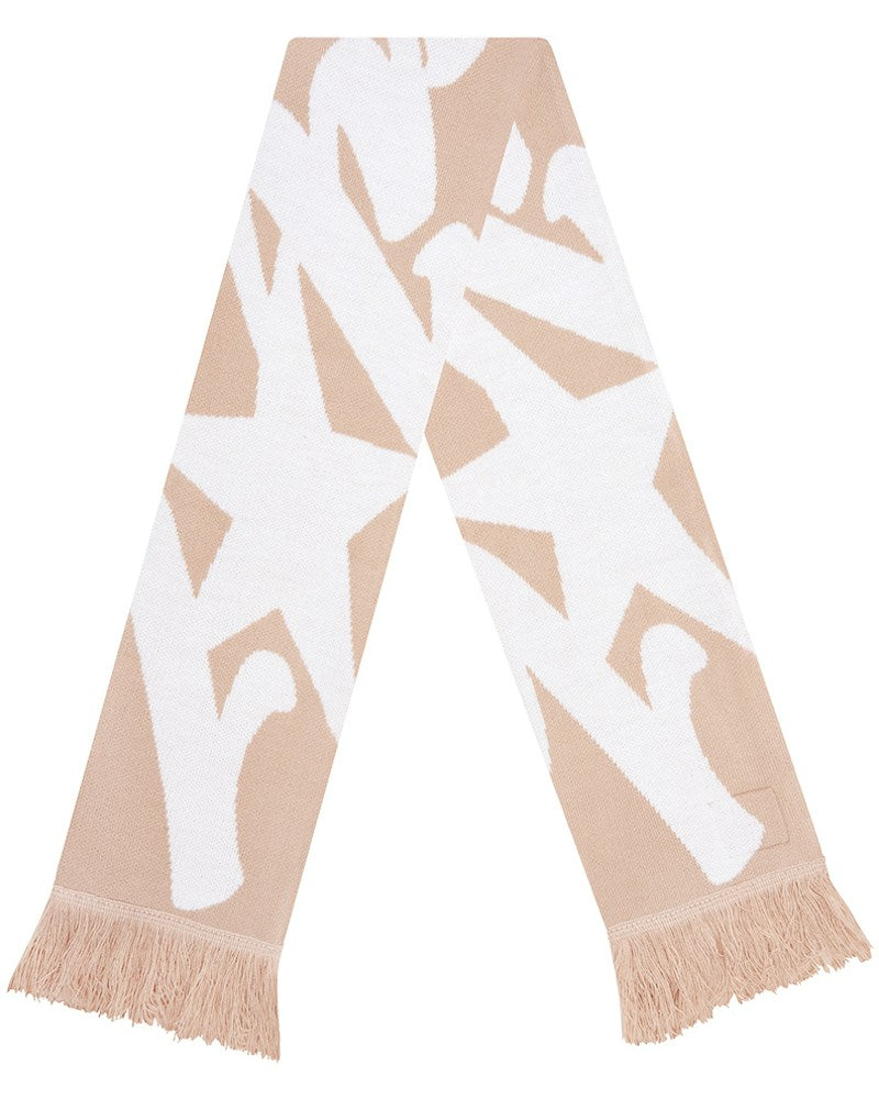 Corteiz Jacquard Knit Scarf - Cream