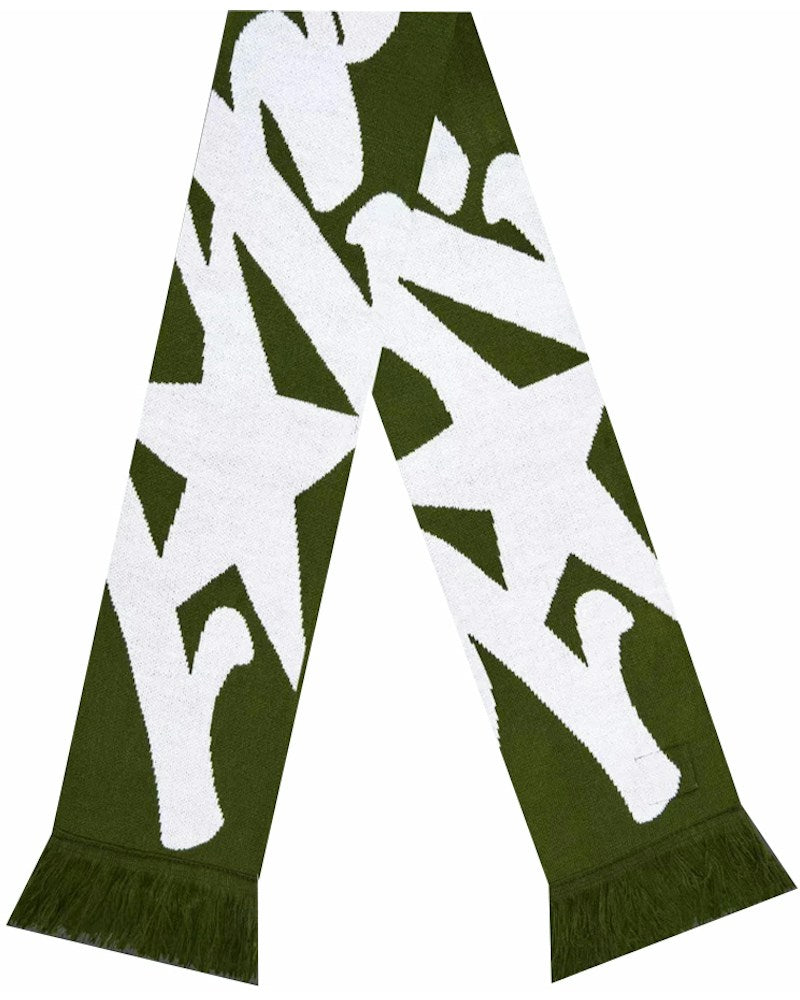 Corteiz Jacquaurd Knit Scarf - Khaki Green