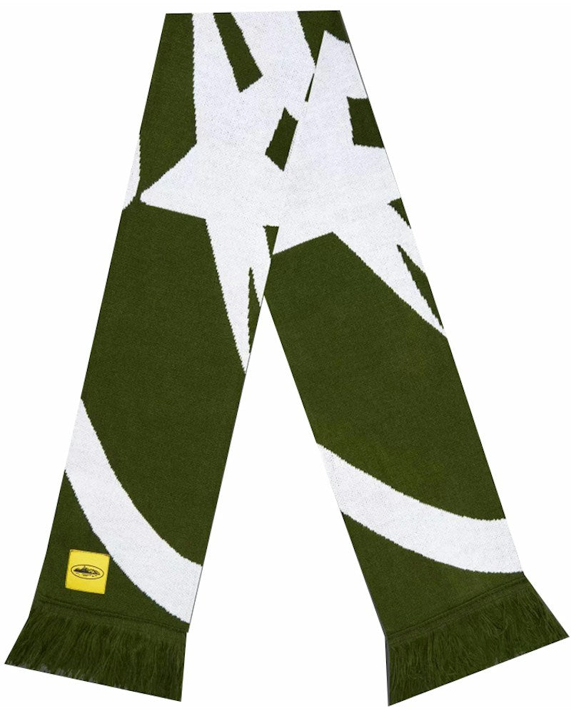 Corteiz Jacquaurd Knit Scarf - Khaki Green