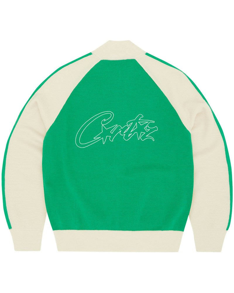 Corteiz Knit V2 Zip Up - Green/Cream
