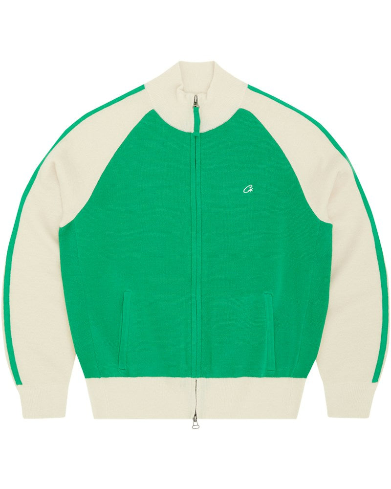 Corteiz Knit V2 Zip Up - Green/Cream
