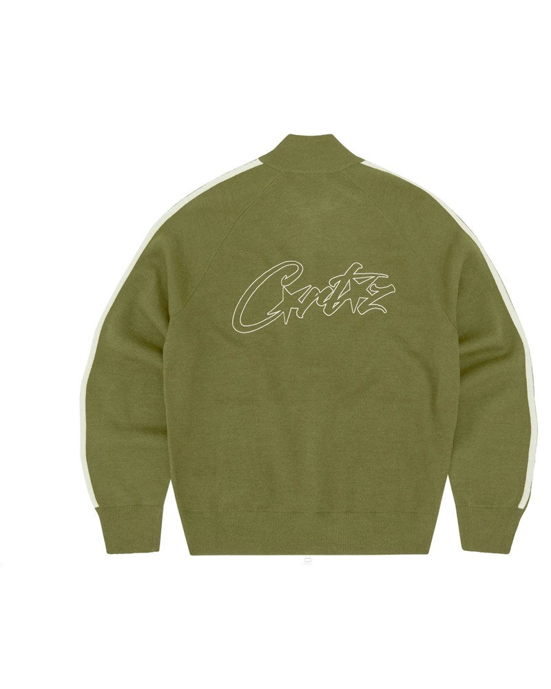 Corteiz Knit Zip Up Fleece - Olive