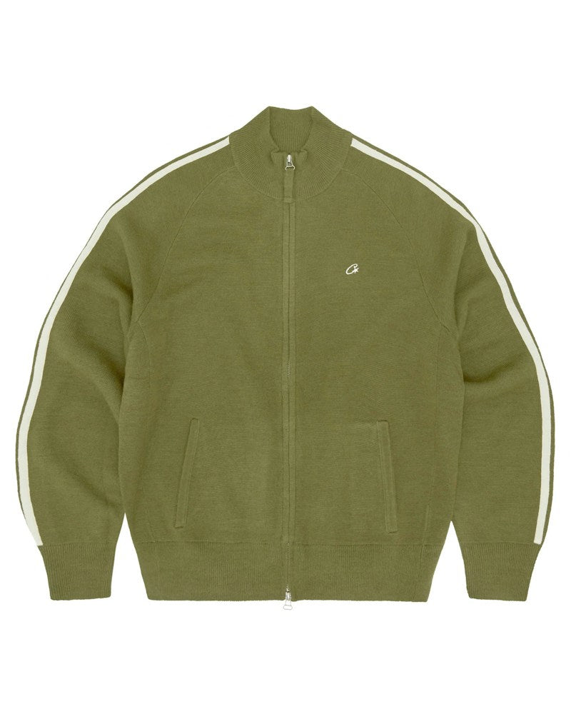 Corteiz Knit Zip Up Fleece - Olive