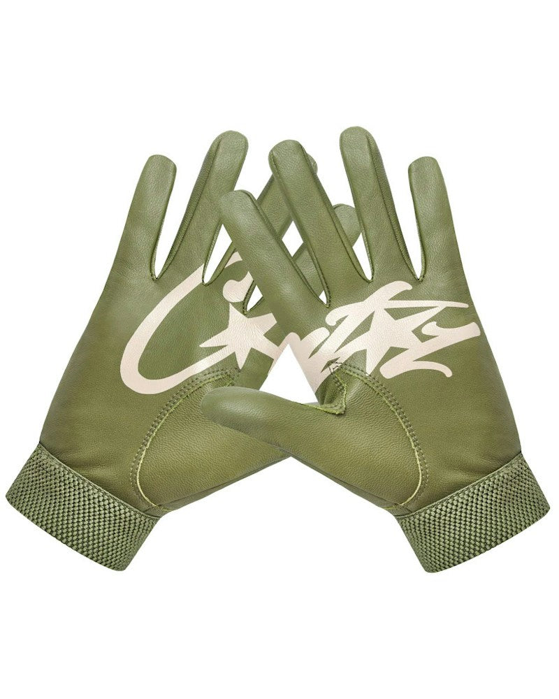 Corteiz Leather Gloves - Gutta Green