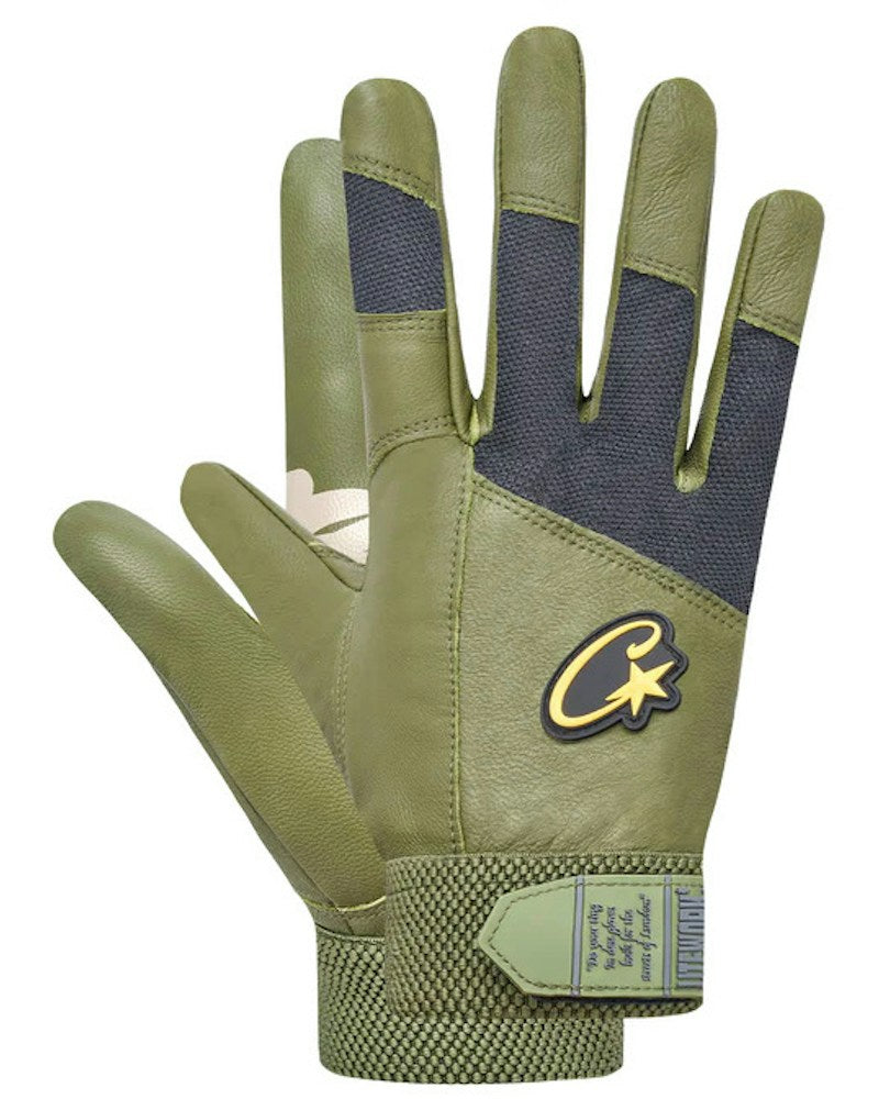 Corteiz Leather Gloves - Gutta Green