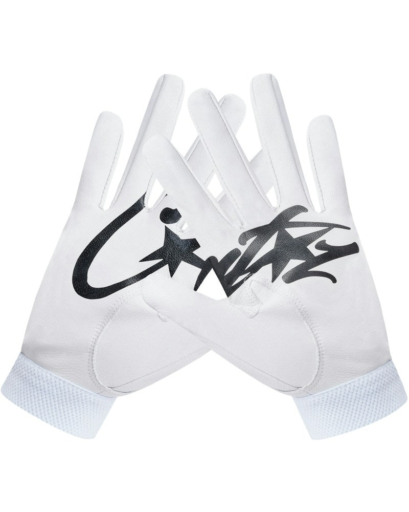 Corteiz Leather Gloves - White