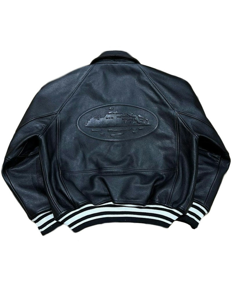 Corteiz Leather Jacket - Black