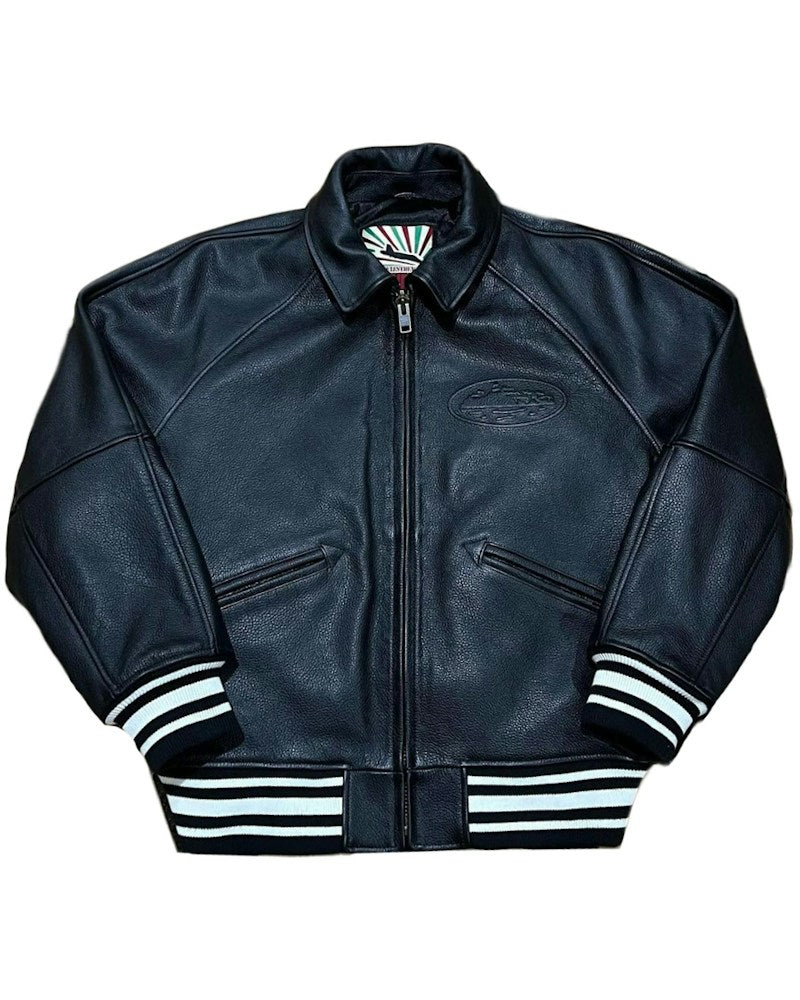 Corteiz Leather Jacket - Black