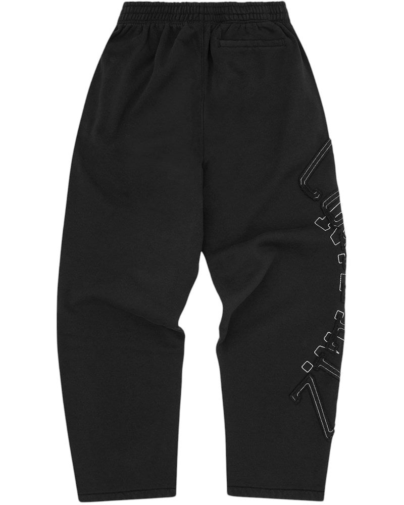 Corteiz Lundun Stitch Open Hem Sweatpant - Triple Black