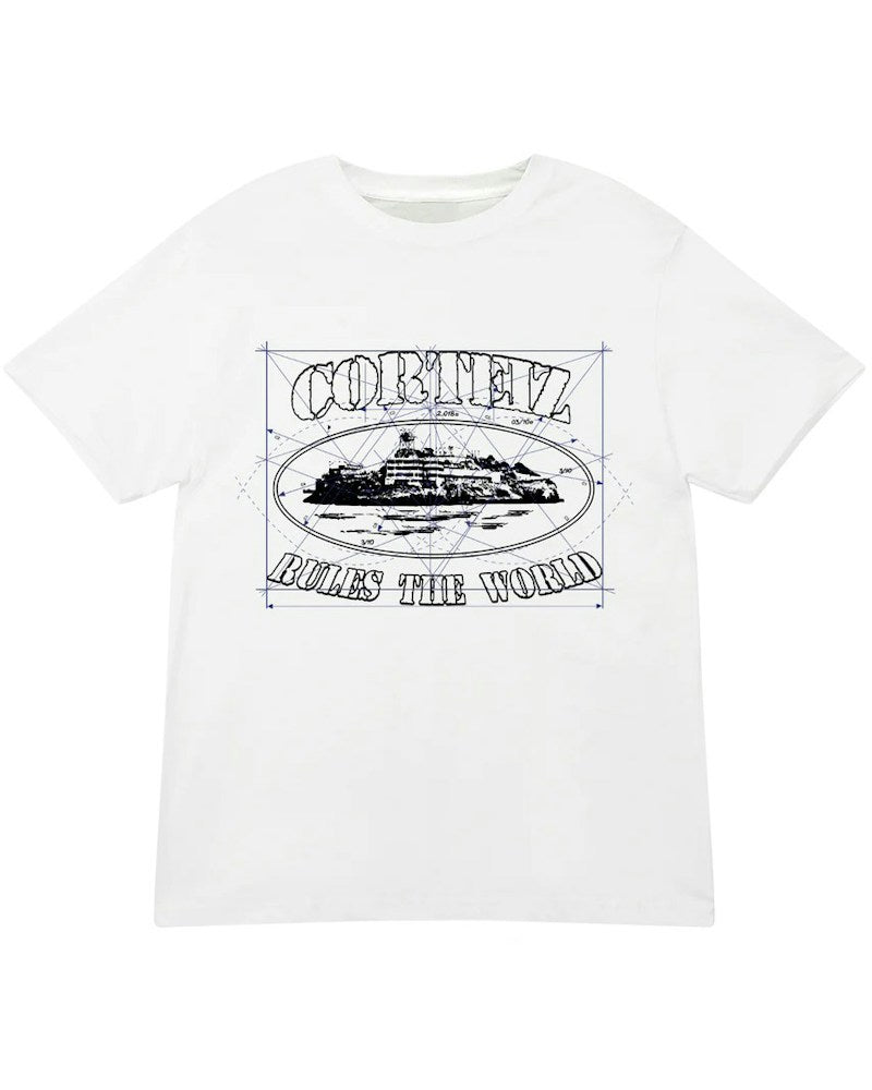 Corteiz Math Alcatraz Tee - White