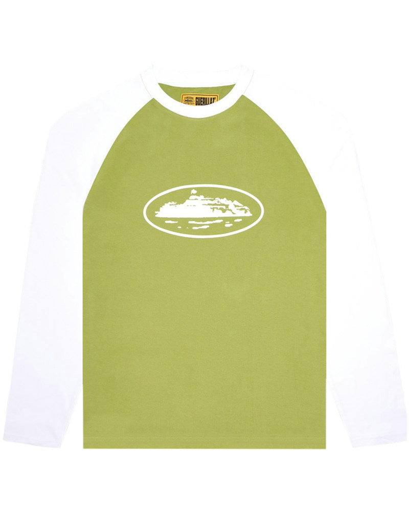 Corteiz Mens Raglan L/S T-shirt - Sage Green