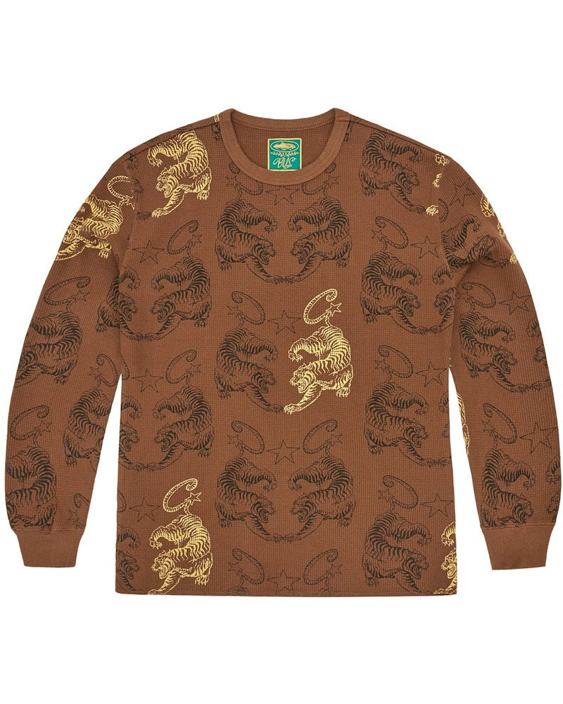 Corteiz Mens Tiger Waffle Longsleeve - Brown