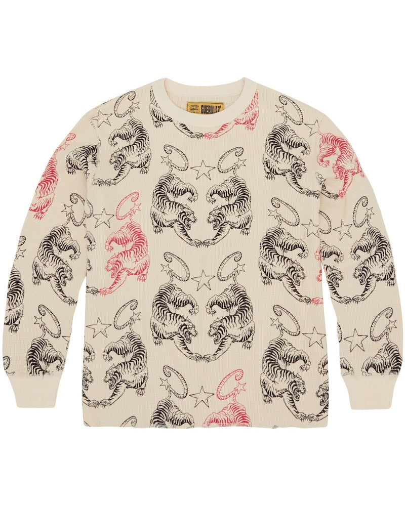 Corteiz Mens Tiger Waffle Longsleeve - Cream