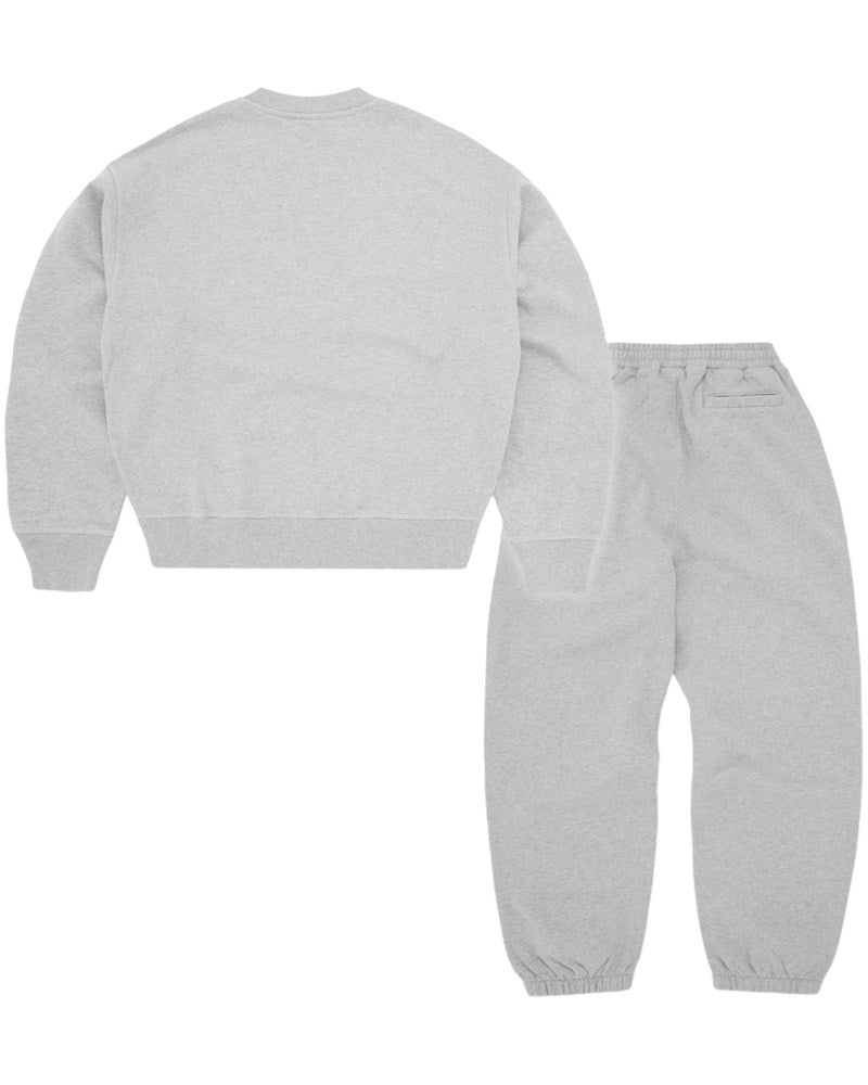 Corteiz Mini Island Crewneck Tracksuit - Heather Grey
