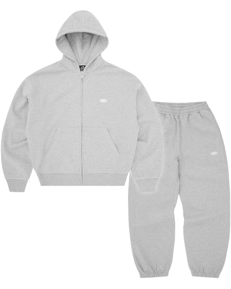 Corteiz Mini Island Hoodie Tracksuit - Heather Grey