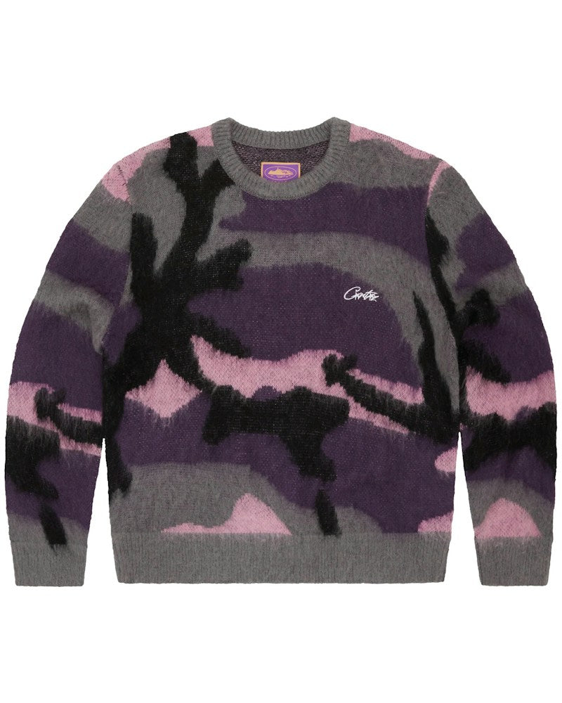 Corteiz Mohair Knit Sweater - Sakura Camo