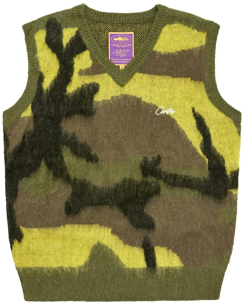 Corteiz Mohair Knit Vest - Gutta Camo