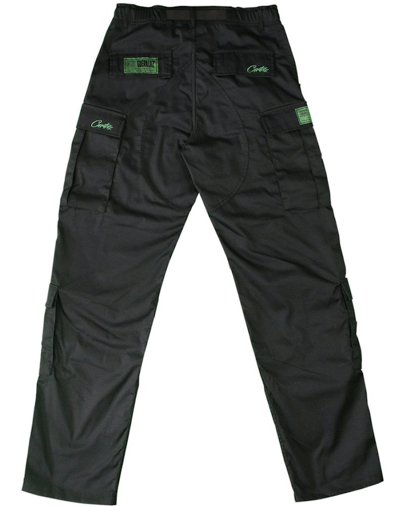 Corteiz Mula Guerillaz Cargos - Black/Green