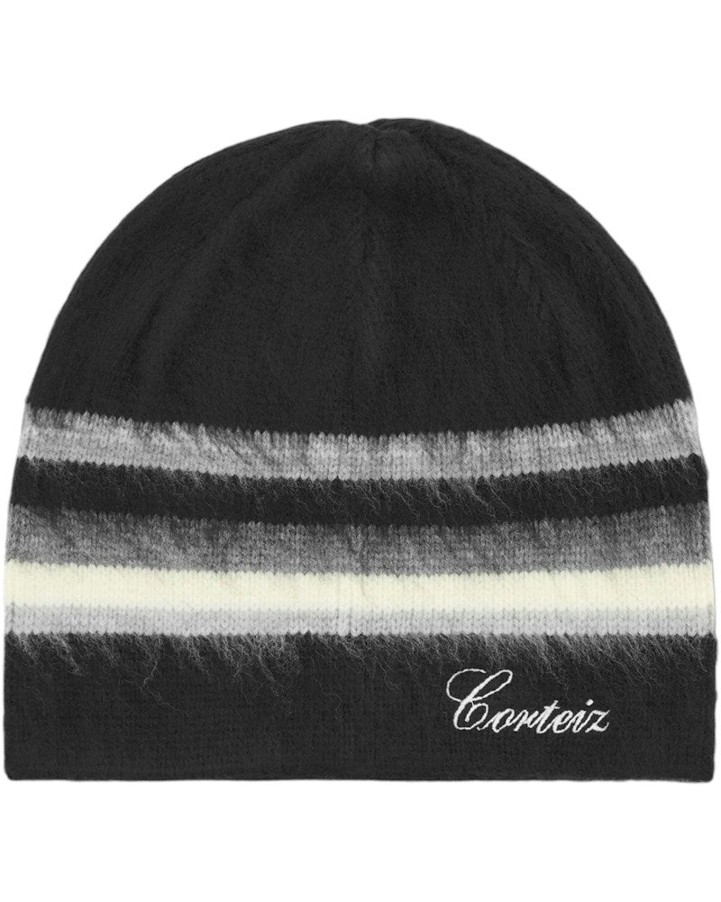 Corteiz Multi Stripe Knit Beanie - Black