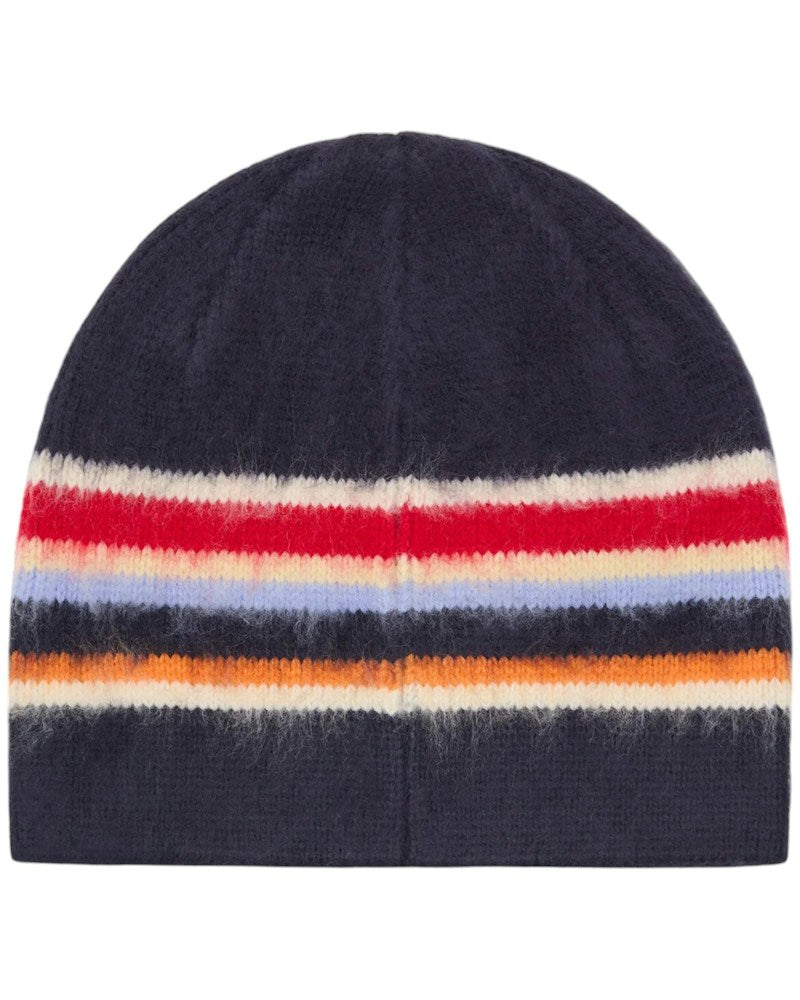 Corteiz Multi Stripe Knit Beanie - Navy