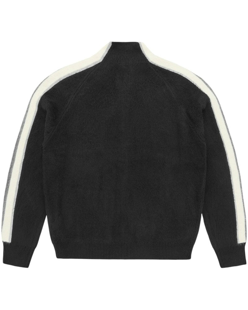 Corteiz Multi Stripe Knit Zip Up - Black