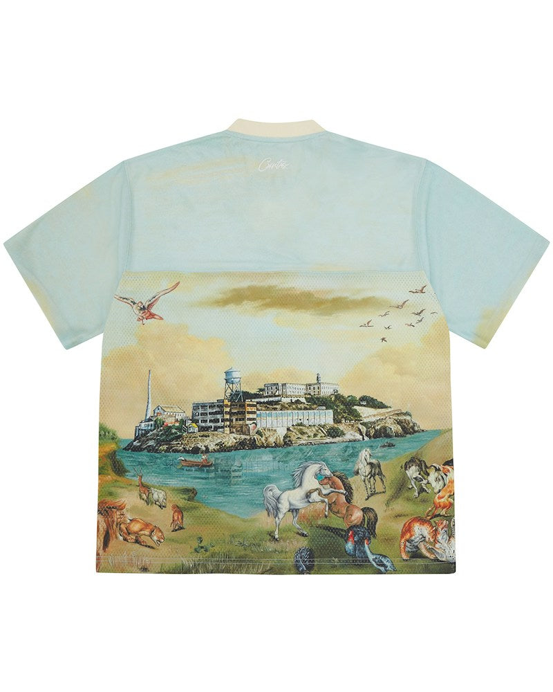 Corteiz Narnia Football Jersey - Blue/Cream
