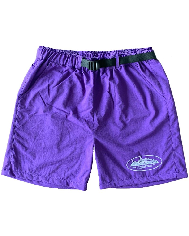 Corteiz Nylon Litework Shorts - Grape