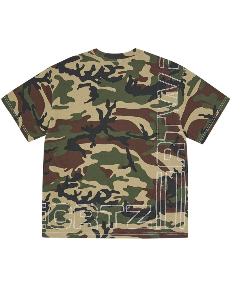 Corteiz Outline Heavyweight Tee - Woodland Camo