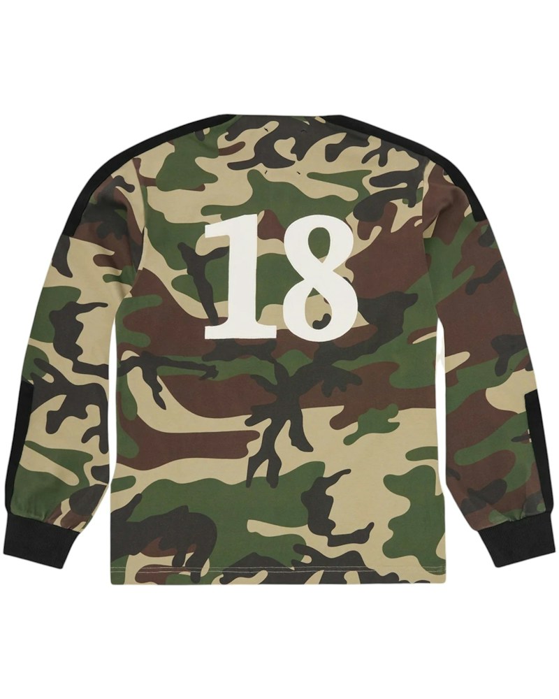 Corteiz Panelled Rugby Top - Woodland Camo