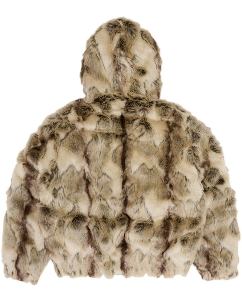 Corteiz Pelt Hooded Fur Jacket - Fawn