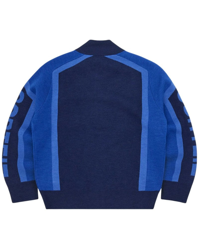 Corteiz Precision Knit Zip Up - Navy