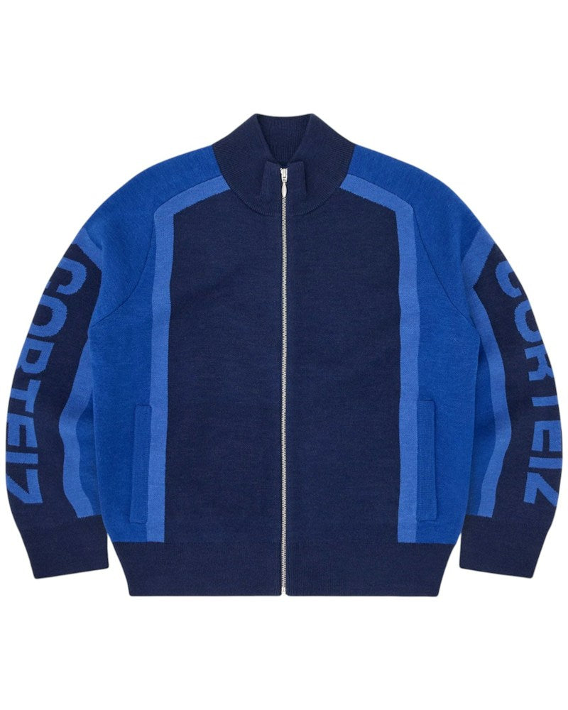 Corteiz Precision Knit Zip Up - Navy